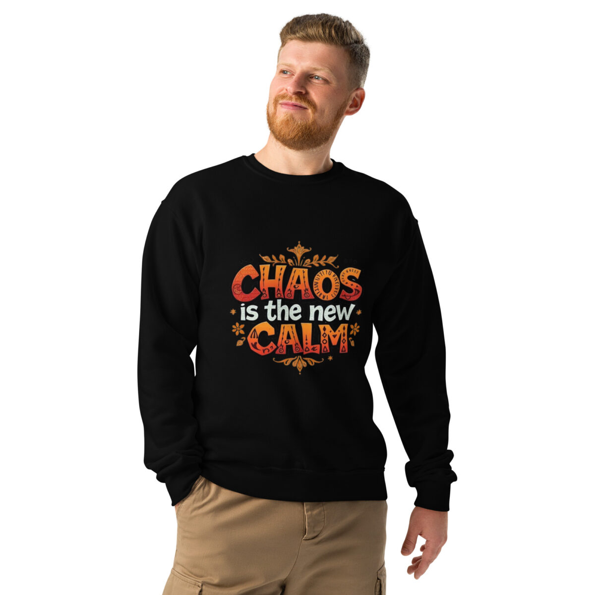 Chaos in the Calm Crew Neck Sweatshirt – Bold Statement Style - Image 2