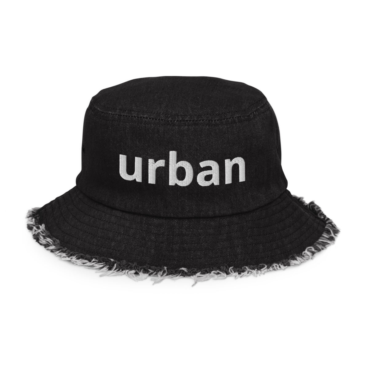 Distressed denim bucket hat urban style - Image 2