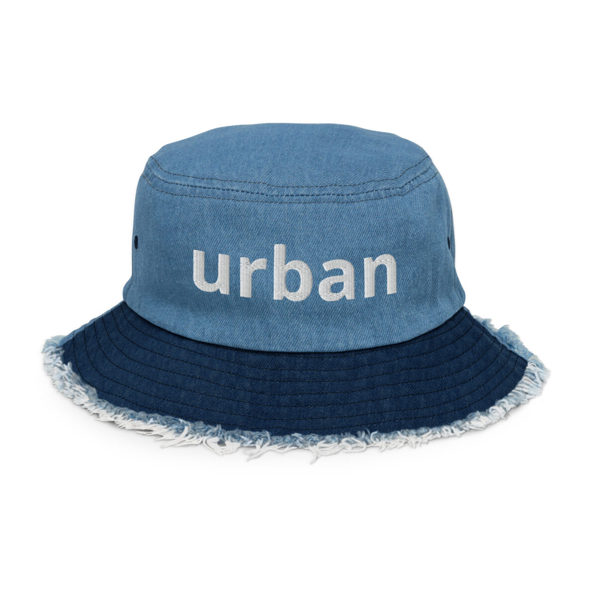 Distressed denim bucket hat urban style