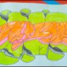 Example of vibrant graffiti art 3D sketches featuring bold colors and depth.