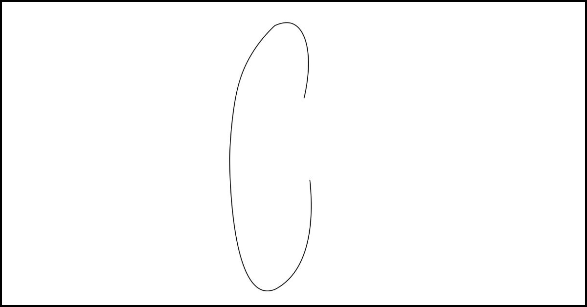 Step-by-step tutorial on how to draw a graffiti letter 'C' for beginners.