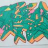 Colorful graffiti lettering styles showcasing bubble, block, wildstyle, and 3D letters on a wall