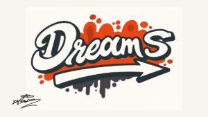 Hand-drawn typography art with simple bubble letters and creative decorative elements, perfect for beginners