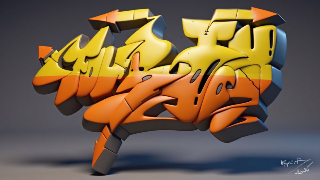 A digital graffiti artist sketching vibrant artwork on a tablet screen using Procreate in a modern studio.