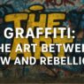 Graffiti artist painting a colorful wall symbolizing the conflict between art, law, and rebellion.